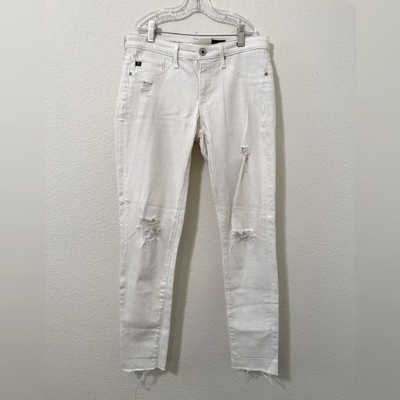 AG Adriano Goldschmied Super Skinny White Ankle Leggings - Picture 3 of 10